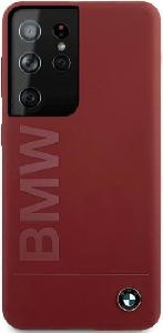 Silikónové puzdro BMW na Samsung Galaxy S21 Ultra 5G G998 BMHCS21LSLBLRE Silicone Signature Logo červené