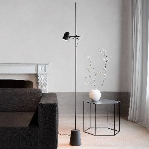 Luceplan Counterbalance stojaca LED lampa, čierna, Obývacia izba / jedáleň, hliník, oceľ, 16W, K: 170cm