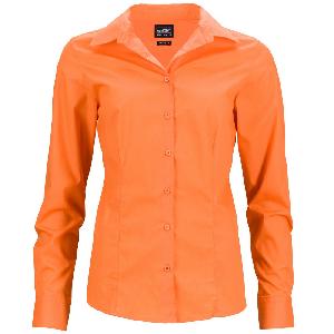 James & Nicholson Dámska košeľa s dlhým rukávom JN641 - Oranžová | XS