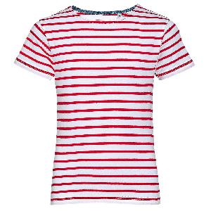 SOL S Detské pásikavé tričko Miles - Biela / červená | 12 rokov (142/152)