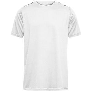 James & Nicholson Pánske športové tričko JN524 - Biela / čierno potlačená | XL