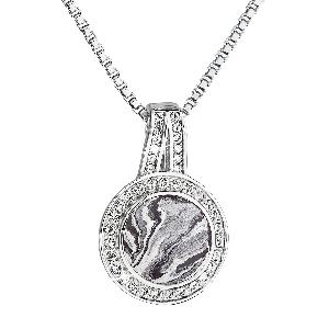 Strieborný náhrdelník gu¾atý èiernobiely mramor so Swarovski krytálmi 72062.1