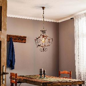 Euluna Závesná lampa Contessa, bronzová, Obývacia izba / jedáleň, železo, E27, 22W