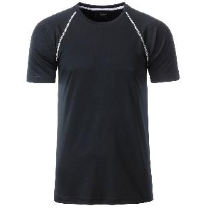 James & Nicholson Pánske funkčné tričko JN496 - Čierna / biela | S